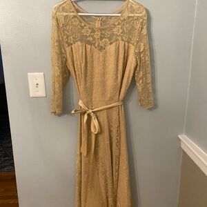Plus Size, Mid Length, Lace Dress